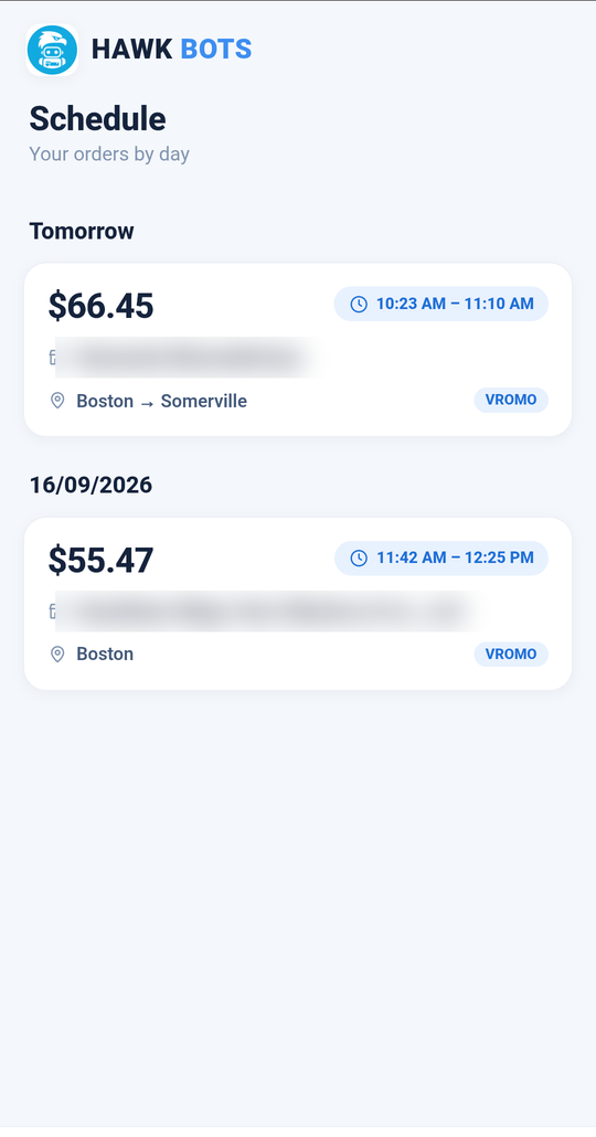 Schedule with claimed blocks