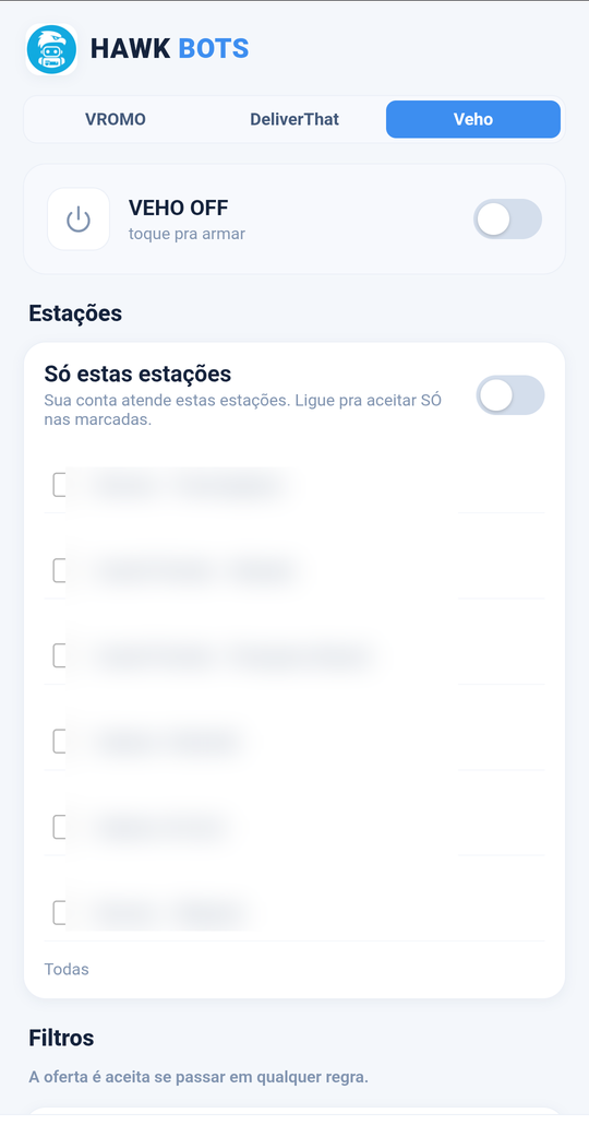 Estações e regras
